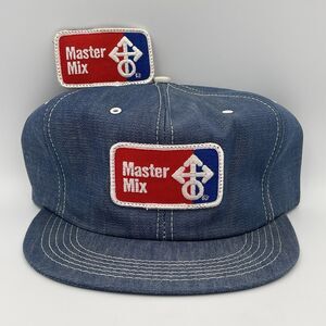Vintage Master Mix Feeds Farming Patch Hat K-Products USA Snapback Trucker Cap